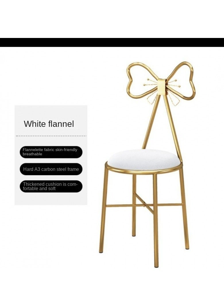 Generic White velvet style backrest chair, modern and simple makeup butterfly chair, ins bedroom girl dressing stool - Image 2