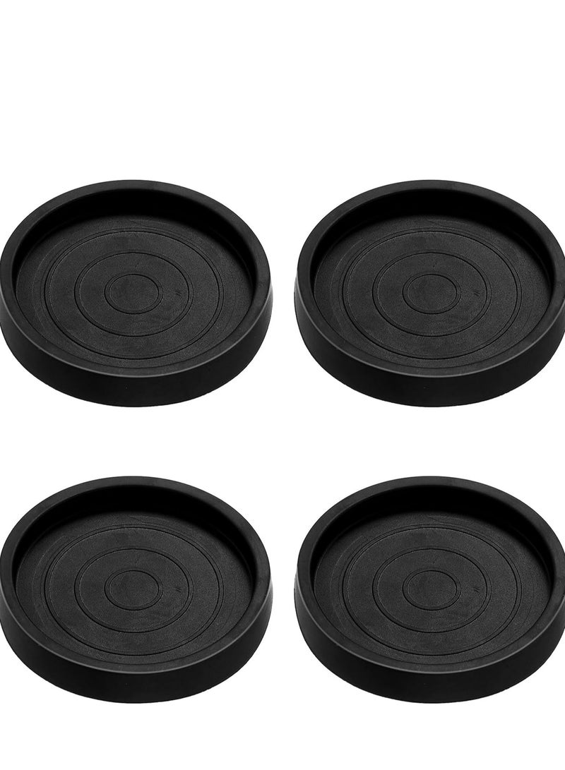 إسكدنيا 4 قطعة مقاومة للزحمة لوحات مكافئات الأثاث باللون الأسود مصنوعة من السيليكون قدمي مقاعد موقفات الأرض ضد الزحمة دائرية مغطسات الكرات الكهربائية لحماية رؤوس وقدمي الأثاث تغطية الحماية تحمي الأرض الصلبة - Image 1