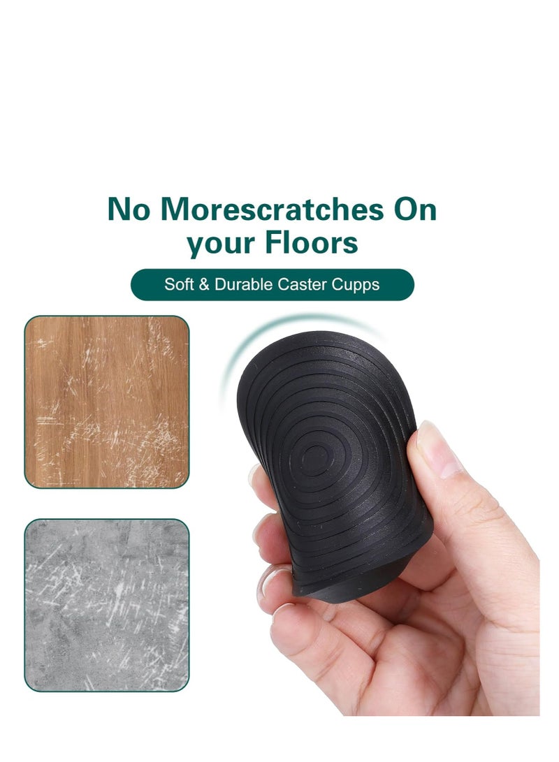 إسكدنيا 4 قطعة مقاومة للزحمة لوحات مكافئات الأثاث باللون الأسود مصنوعة من السيليكون قدمي مقاعد موقفات الأرض ضد الزحمة دائرية مغطسات الكرات الكهربائية لحماية رؤوس وقدمي الأثاث تغطية الحماية تحمي الأرض الصلبة - Image 3