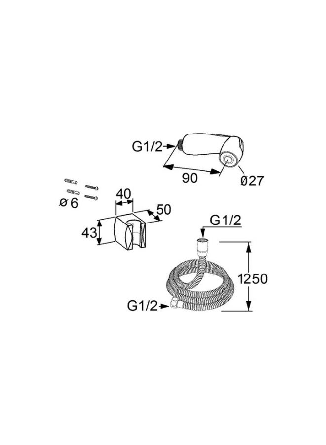 KLUDI Side Spray Shattaf Set with Wall Bracket and Flexible Hose (1.25m) DN 15| Handheld Bidet Sprayer Set | Premium Bathroom Jet Spray for Toilet & Hygiene, Chrome (7304205-00) - Image 2