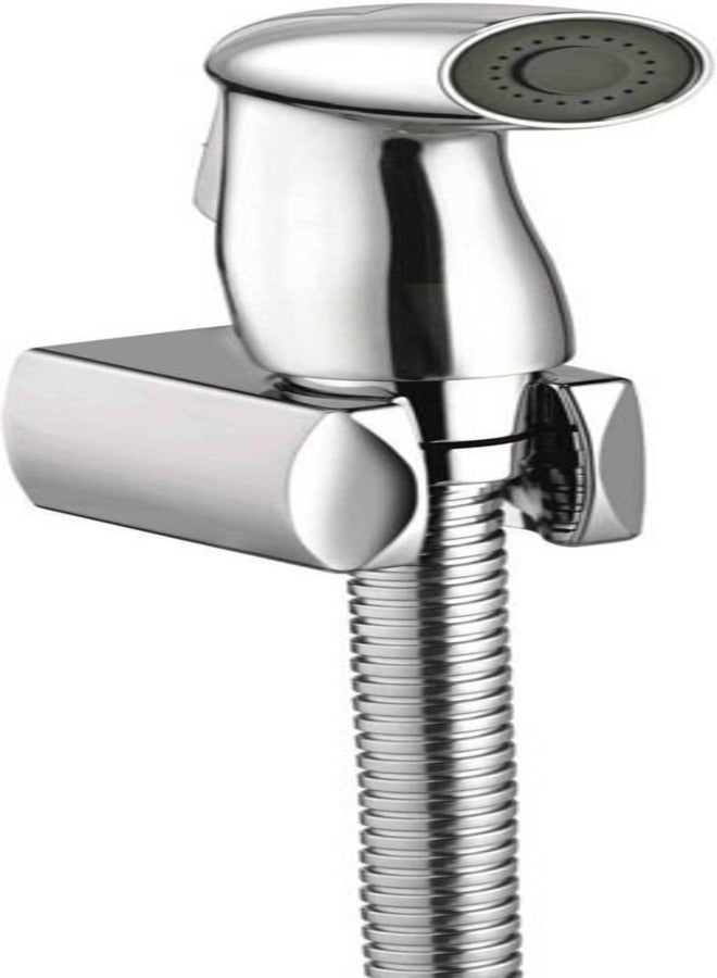 KLUDI Side Spray Shattaf Set with Wall Bracket and Flexible Hose (1.25m) DN 15| Handheld Bidet Sprayer Set | Premium Bathroom Jet Spray for Toilet & Hygiene, Chrome (7304205-00) - Image 5