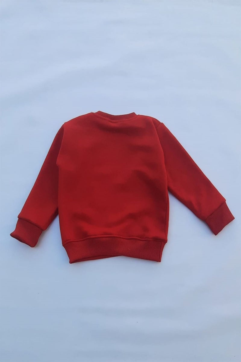 The Wert Unisex Red Basic Polar Fleece Knitted Thick Sweatshirt  - Image 2
