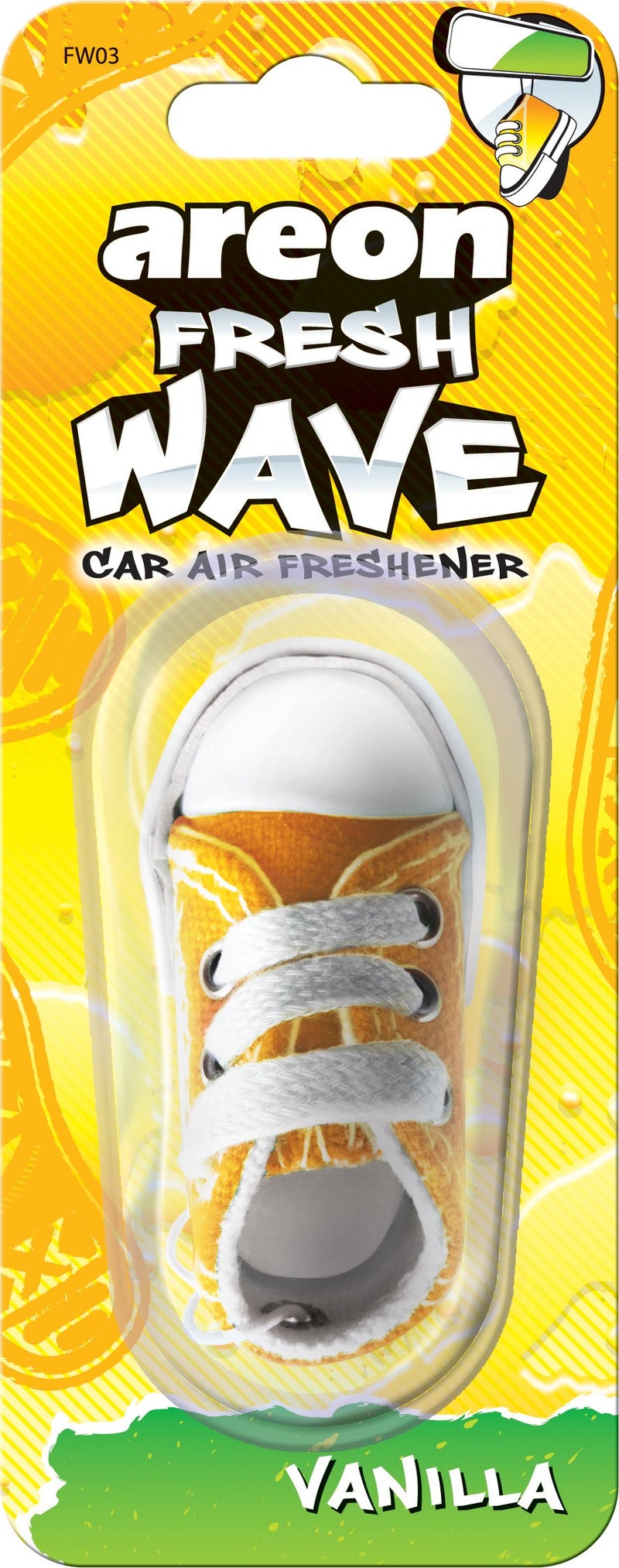 Areon Fresh Wave  Sneaker Hanging Car Air Freshener  Vanilla Scent