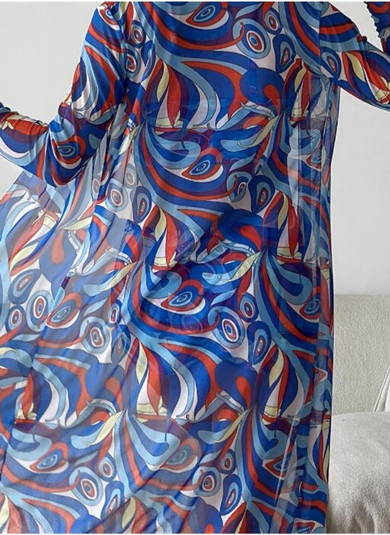 NADANBAO 3pcs high waisted long sleeve cover-up lace-up swimsuit set - Image 3