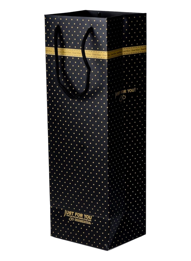 كويزين أرت حقيبة هدايا سوداء مطبوعة بشريط - Image 2