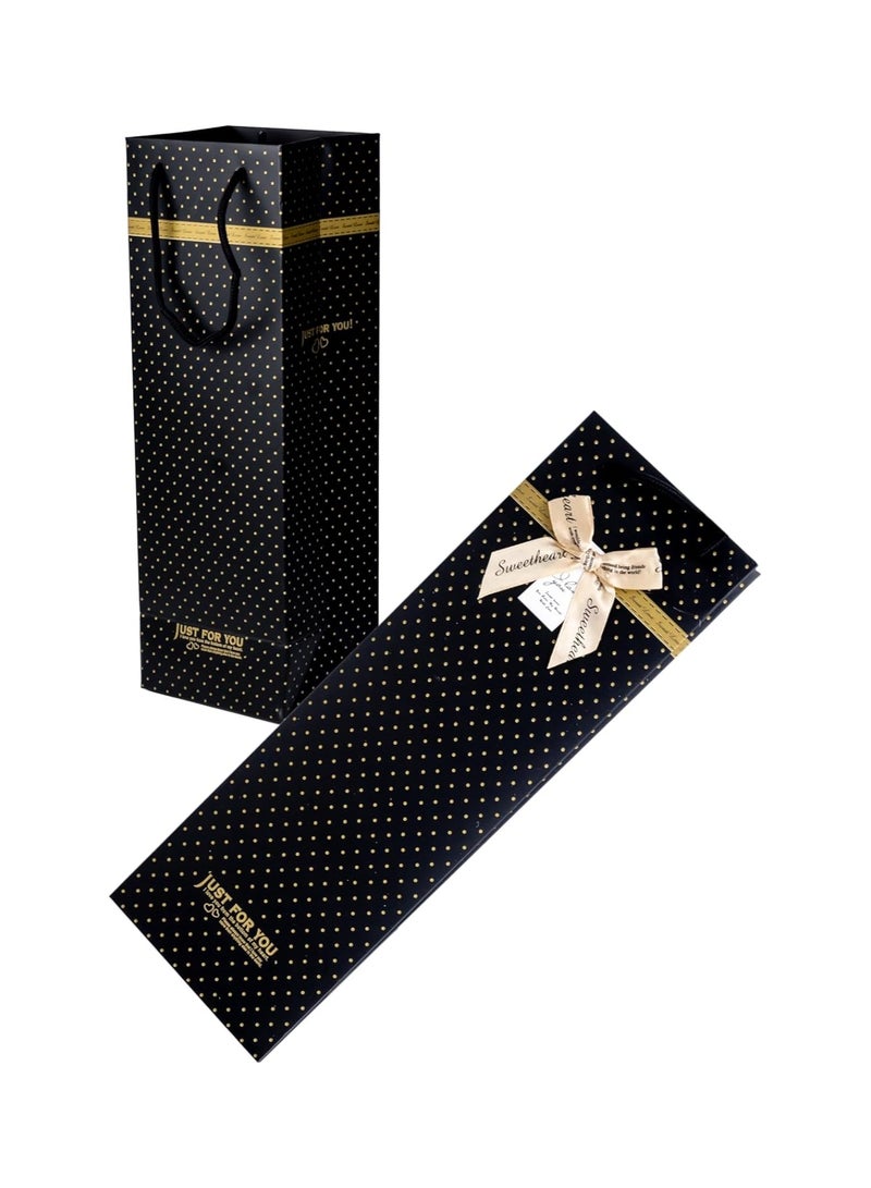 كويزين أرت حقيبة هدايا سوداء مطبوعة بشريط - Image 5