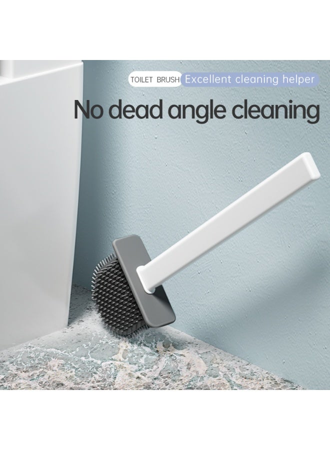 VUSIGN Toilet Brush Set with Holder – Deep Cleaning Bathroom Scrubber with Base – White Compact Design - Image 5