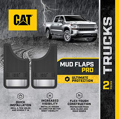 Cat® Mud Flaps for Trucks - Heavy Duty Rubber Truck Accessories & Wheel Liner Mud Flaps for Pickup Trucks - Splash Guards for Front or Back Tires - Some Drilling Required for Included Screws - Image 2