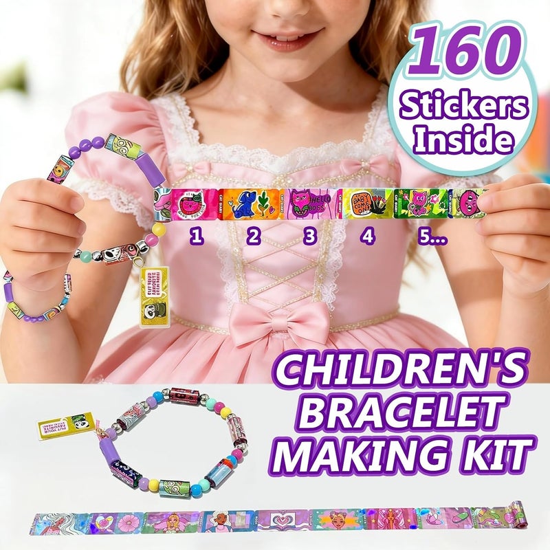 Waytiffer Sticky Rolls Jewelry Kit with Sticki Book - 160 Colorful Stickers for DIY Accessories & Bracelet Making - Image 4