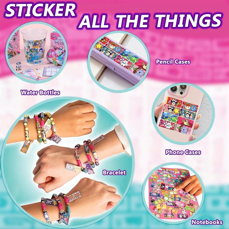 Waytiffer Sticky Rolls Jewelry Kit with Sticki Book - 160 Colorful Stickers for DIY Accessories & Bracelet Making - Image 5