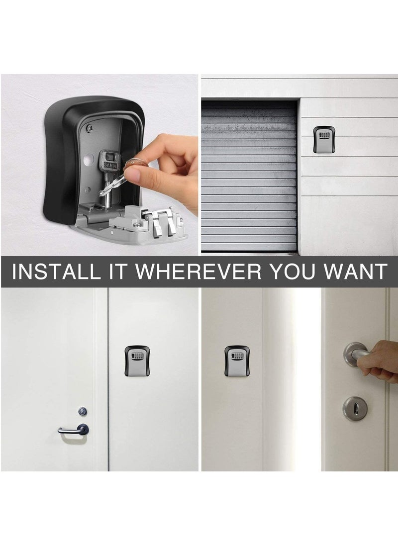 Rubik Key Storage Safe Box 4 Digits Combination Key Lock Box with Resettable Wall Mounted for Outdoor and Indoor Home Hotel Office  - Image 5
