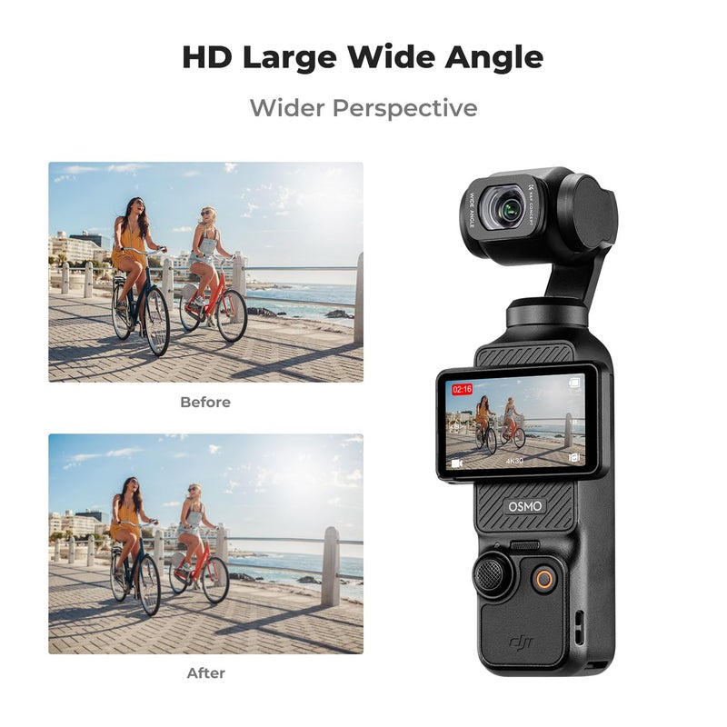 K&F Concept عدسة زاوية واسعة من K&F Concept متوافقة مع DJI Osmo Pocket 3، تثبيت مغناطيسي/مطلية متعددة/زجاج بصري - Image 4