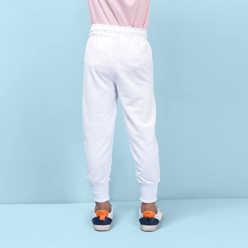 Nusyl Boys Printed Track Pants for Kids | Soft Cotton Blend | Comfortable Fit | Everyday Casual Wear | 2-17 Years | White - Image 3
