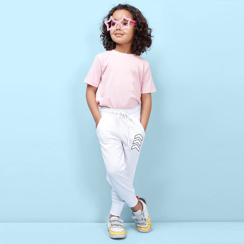 Nusyl Boys Printed Track Pants for Kids | Soft Cotton Blend | Comfortable Fit | Everyday Casual Wear | 2-17 Years | White - Image 2