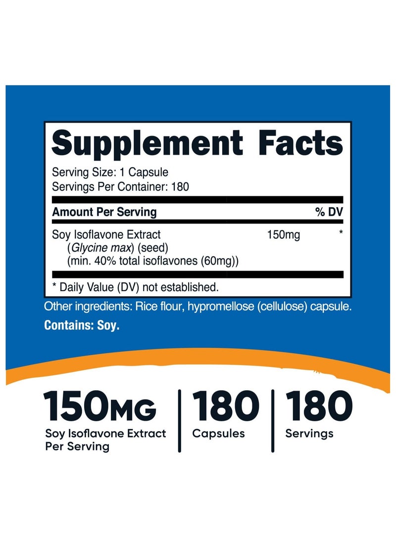 Nutricost Soy Isoflavones 40%,  150mg, 180 Capsules - Image 2