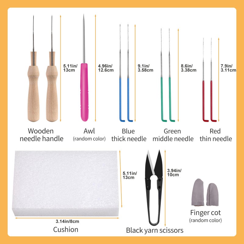 JUPEAN Needle Felting Kit, Wool Roving (5g/Color), Complete Needle Felting Starter Kit with Basic Felt Tools and Supplies Wool Fibre Spinning Craft Wet Felting Material for Beginners - Image 2