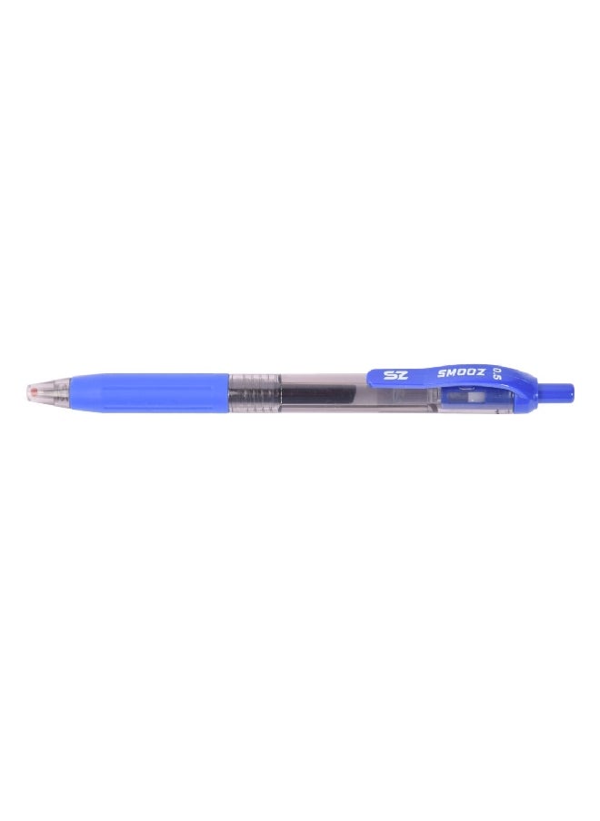 SMOOZ 10-Piece New Formula Gel-Ink Roller Ballpoint Pen Blue 0.5 mm 145646 
