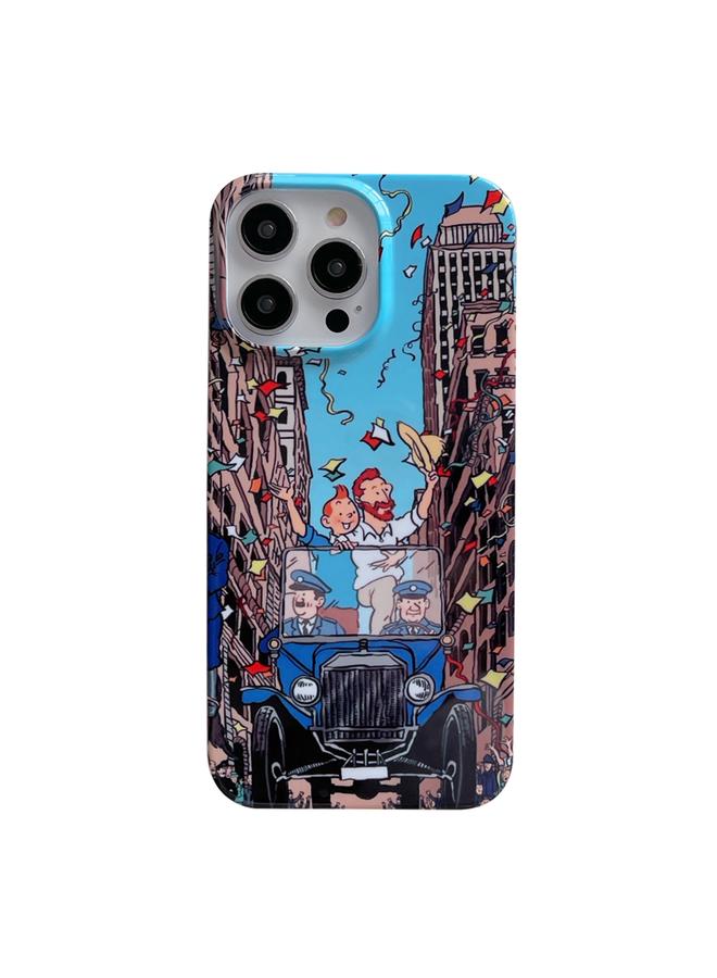 S-TOP Case For iPhone 14 Oil Painting Glossy PC Phone Case - Image 1