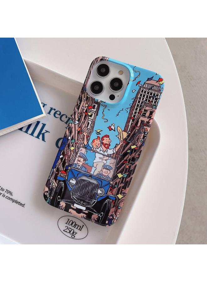 S-TOP Case For iPhone 14 Oil Painting Glossy PC Phone Case - Image 2