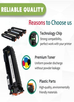 Premium Premium CF216A Toner Set (W2410A, W2411A, W2412A, W2413A) - Four Colors (Black, Cyan, Yellow, Magenta) - High-Quality Printing Compatible with HP MFP M182 and MFP M183 Printers  - Image 4