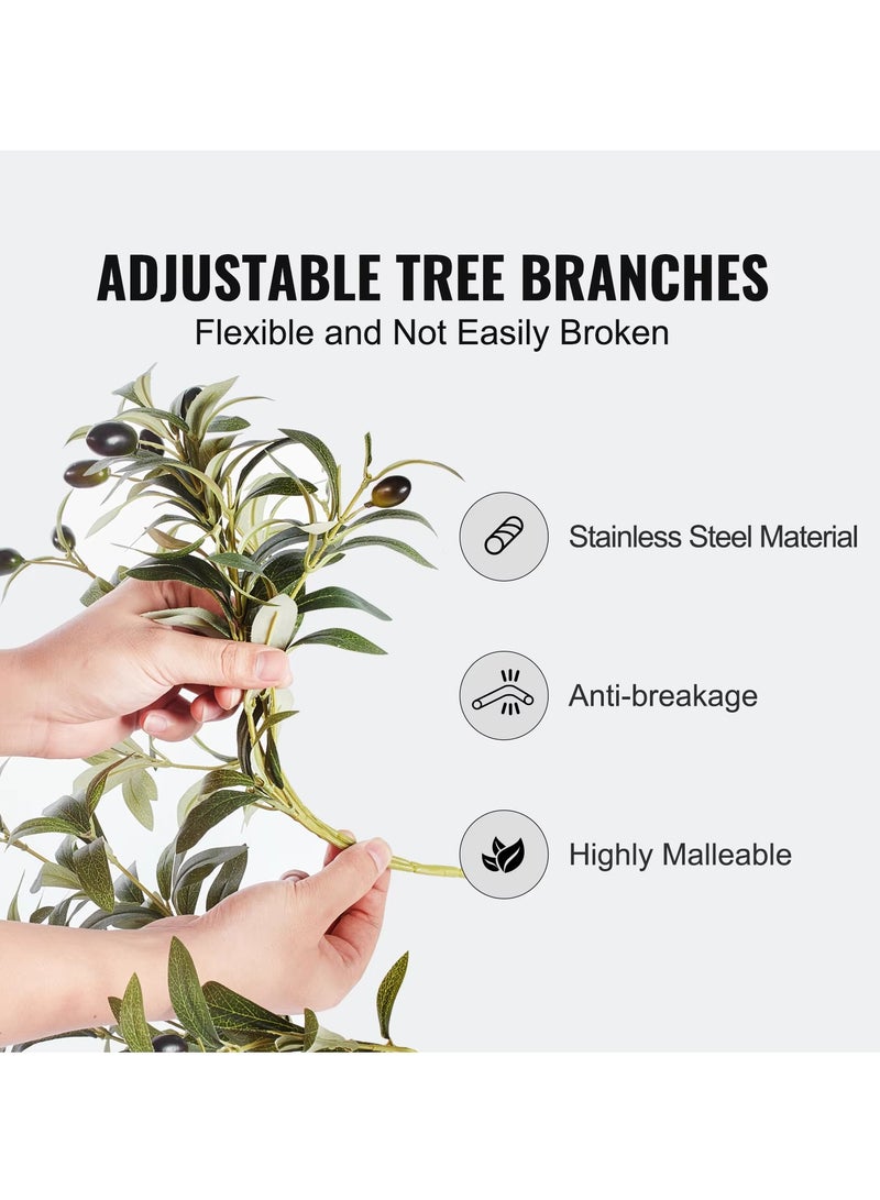 Generic Indoor Simulated Olive Tree 59 Inches Fruitful Artificial Plants Safe Material With Flower Pot Silk Leaves Easy To Assemble And Maintain Suitable For Home, Outdoor Decoration  - Image 4