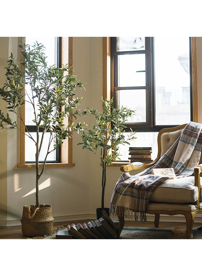 Generic Indoor Simulated Olive Tree 59 Inches Fruitful Artificial Plants Safe Material With Flower Pot Silk Leaves Easy To Assemble And Maintain Suitable For Home, Outdoor Decoration  - Image 3