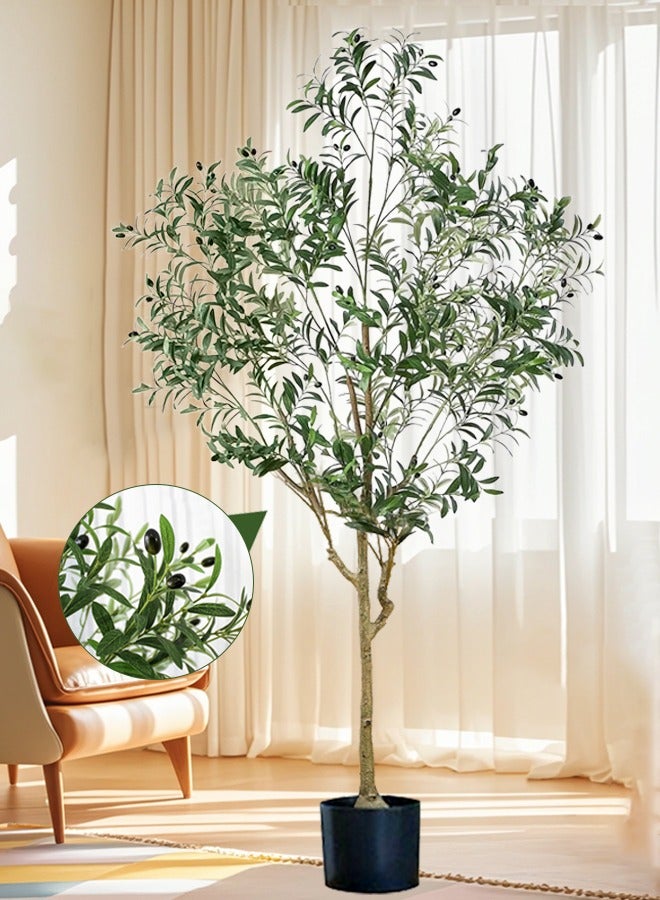 Generic Indoor Simulated Olive Tree 59 Inches Fruitful Artificial Plants Safe Material With Flower Pot Silk Leaves Easy To Assemble And Maintain Suitable For Home, Outdoor Decoration  - Image 1