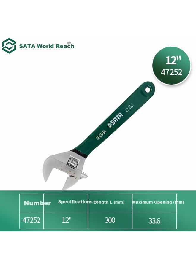 Sata Multi-function Large Opening Adjustable Wrench With Plastic Dipped Handle Tool 12" 47252 - Image 2