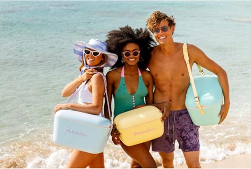 Polarbox Retro Beach Cooler Vintage Picnic Lunch Box Bag Portable Cooler Travel Camping Hiking 90s Style Ice Chest Medium Lightweight for Cans Beers & Seltzer Drinks 12L (Ocean Blue) - Image 3