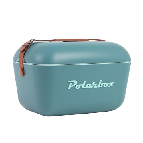 Polarbox Retro Beach Cooler Vintage Picnic Lunch Box Bag Portable Cooler Travel Camping Hiking 90s Style Ice Chest Medium Lightweight for Cans Beers & Seltzer Drinks 12L (Ocean Blue) - Image 1