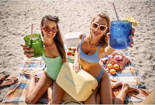 Polarbox Retro Beach Cooler Vintage Picnic Lunch Box Bag Portable Cooler Travel Camping Hiking 90s Style Ice Chest Medium Lightweight for Cans Beers & Seltzer Drinks 12L (Ocean Blue) - Image 4