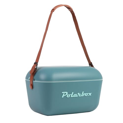 Polarbox Retro Beach Cooler Vintage Picnic Lunch Box Bag Portable Cooler Travel Camping Hiking 90s Style Ice Chest Medium Lightweight for Cans Beers & Seltzer Drinks 12L (Ocean Blue) - Image 2