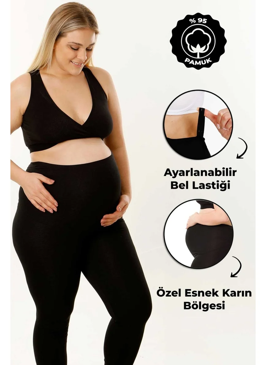 Par Lingerie Maternity Leggings Waist Adjustable Black