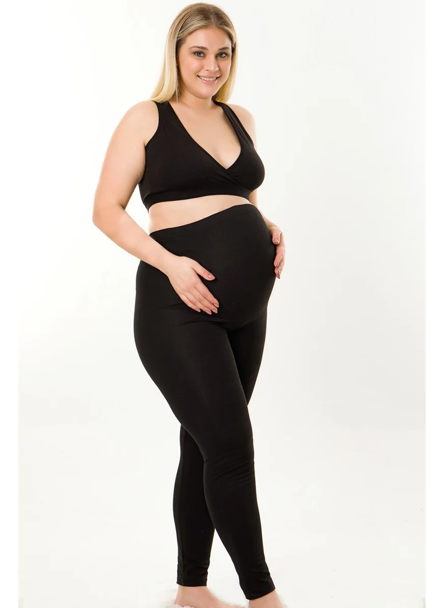 Par Lingerie Maternity Leggings Waist Adjustable Black