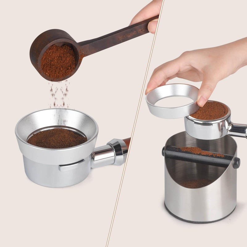 Attsky Aluminum Espresso Portafilter Funnel, 51mm Dosing Funnel with Magnetic - Image 3