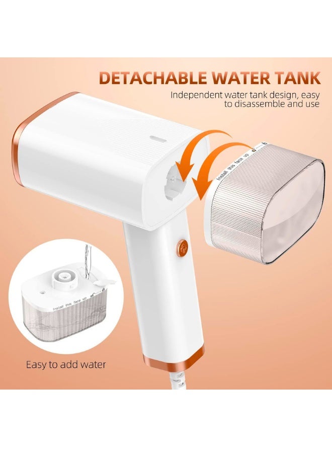 Chase Up Steamer, 2-IN-1 Iron Steamer for Clothes, Powerful Travel Steamer Iron for Travel, 1100W, 15S Fast Heat-up, 3 Steam Levels Output, Portable Steamer Clothes for Travel Home & Office (White, 220-240V) - Image 2