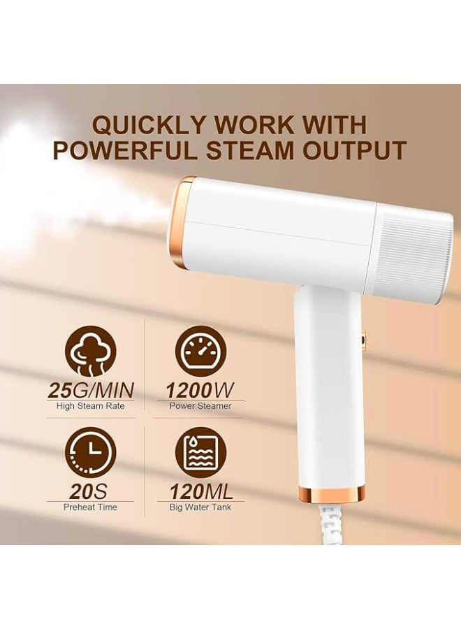 Chase Up Steamer, 2-IN-1 Iron Steamer for Clothes, Powerful Travel Steamer Iron for Travel, 1100W, 15S Fast Heat-up, 3 Steam Levels Output, Portable Steamer Clothes for Travel Home & Office (White, 220-240V) - Image 3