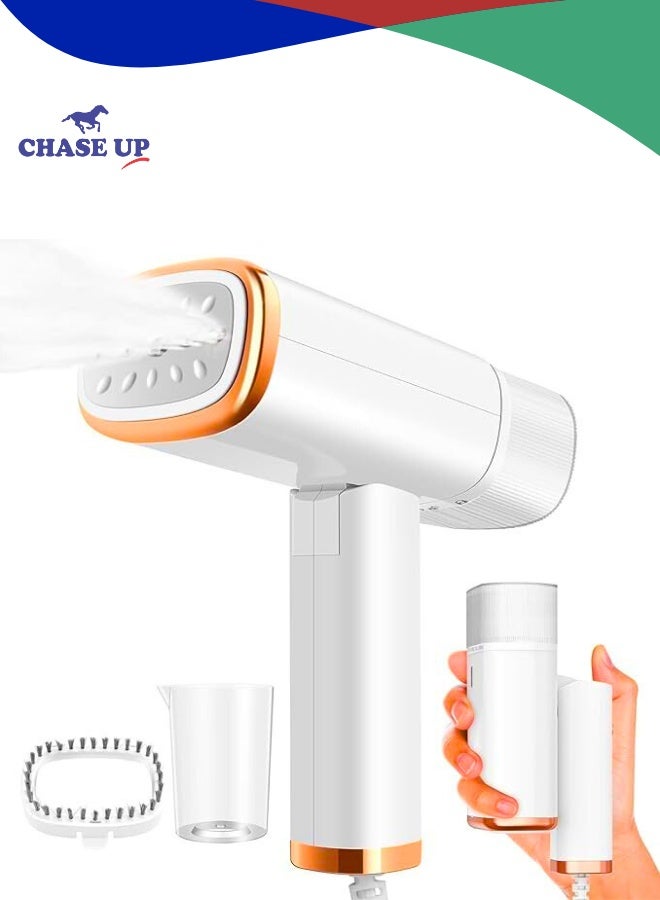 Chase Up Steamer, 2-IN-1 Iron Steamer for Clothes, Powerful Travel Steamer Iron for Travel, 1100W, 15S Fast Heat-up, 3 Steam Levels Output, Portable Steamer Clothes for Travel Home & Office (White, 220-240V) - Image 1