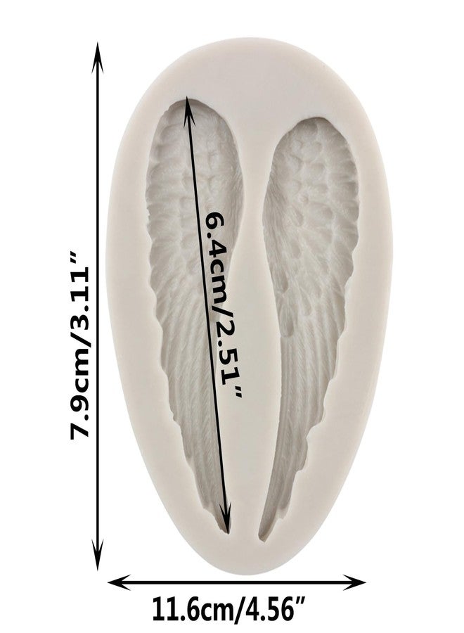 MINFEIDMS Angel Wing Fondant Silicone Molds For Cake Decorating Cupcake Topper Candy Chocolate Gum Paste Polymer Clay Set Of 1 - Image 2