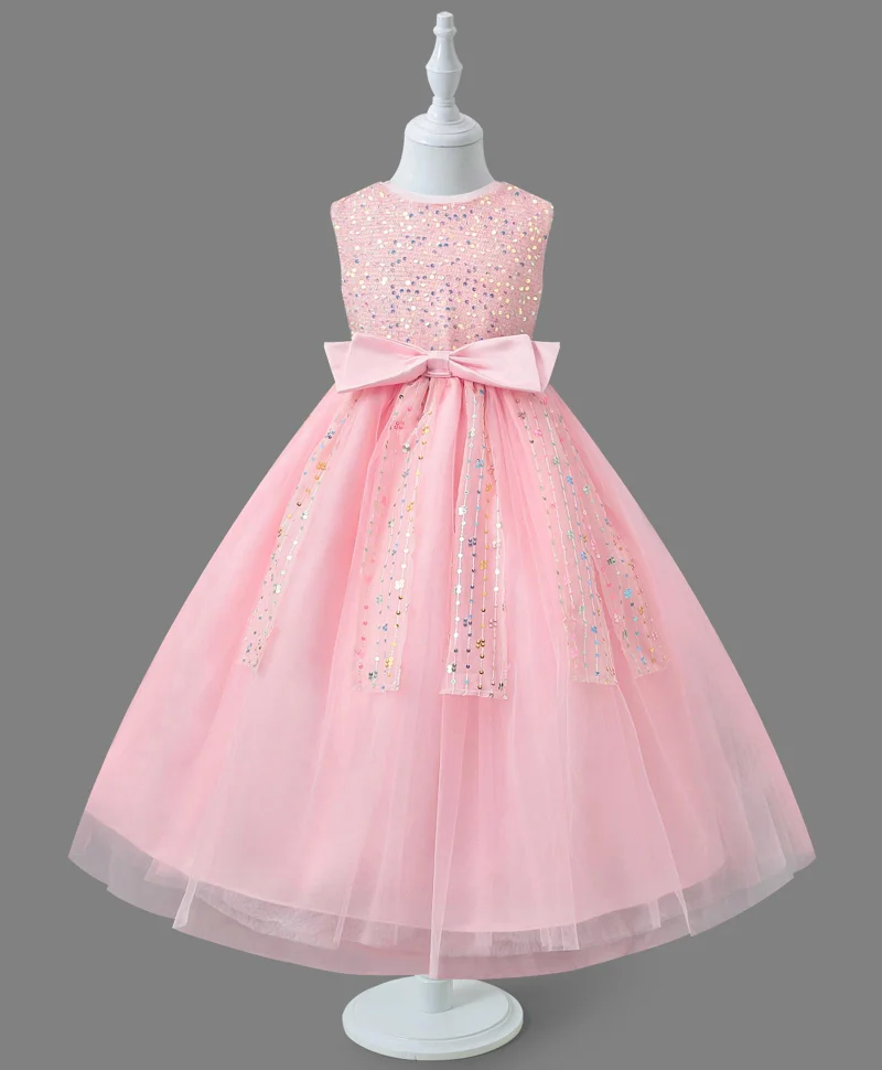 Mark & Mia Mark & Mia Embellished Detailed Round Neck Party Dress - Pink