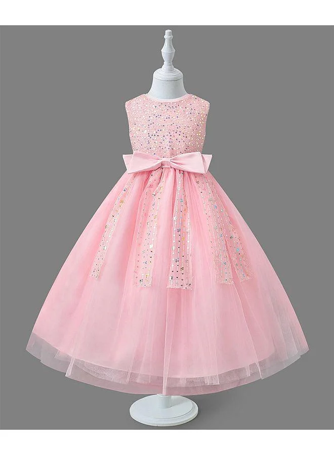 Mark & Mia Mark & Mia Embellished Detailed Round Neck Party Dress - Pink