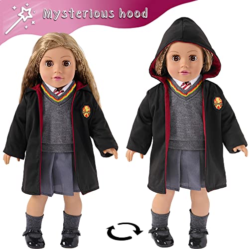ebuddy 18 inch Dolls Magic School Uniform Inspired Costume Doll Clothes Accessories Set Include Outfit Shoes for Girls Gift (No Doll) - Image 2