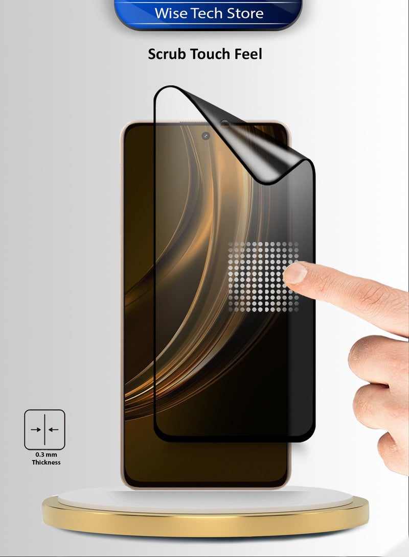 دبليو تيك ريلمي 15 لايت 5G 2025 حماية شاشة بكامل الغراء من السيراميك النانوي الفاخر للحفاظ على الخصوصية - تغطية كاملة - مات مرن (MSCNMP) - شفاف/أسود - Image 4