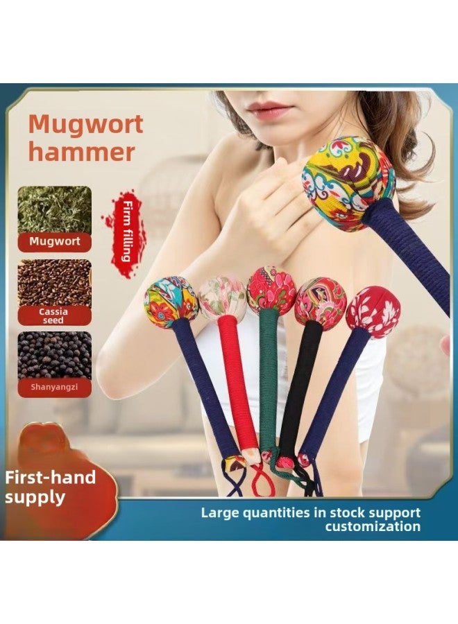 إسكدنيا مطرقة عشبية ماي، مطرقة يدوية لتدليك الجسم بالكامل، مطرقة منزلية لضرب الظهر، عصا تدليك ميريديان مصنوعة يدويًا، مطرقة للحفاظ على الصحة - اللون: أحمر - المواصفات: واحدة - Image 1