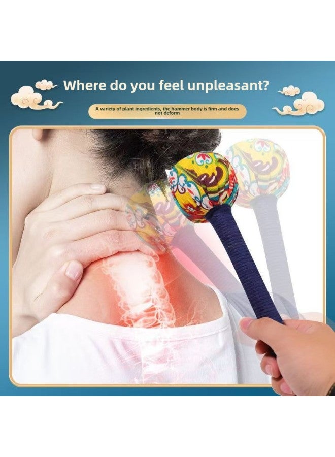 إسكدنيا مطرقة عشبية ماي، مطرقة يدوية لتدليك الجسم بالكامل، مطرقة منزلية لضرب الظهر، عصا تدليك ميريديان مصنوعة يدويًا، مطرقة للحفاظ على الصحة - اللون: أحمر - المواصفات: واحدة - Image 2