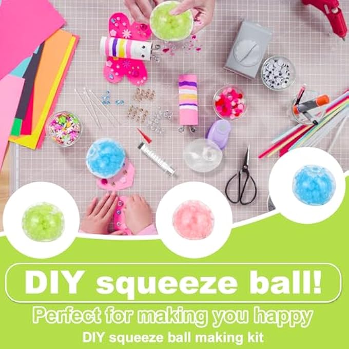 Fukaisu 14pcs DIY Squishy Making Kits, Make Your Own Squishy Kit with Vacuum Tool Cable Tie TPR Skins Fillers for Adults & Kids - Image 3