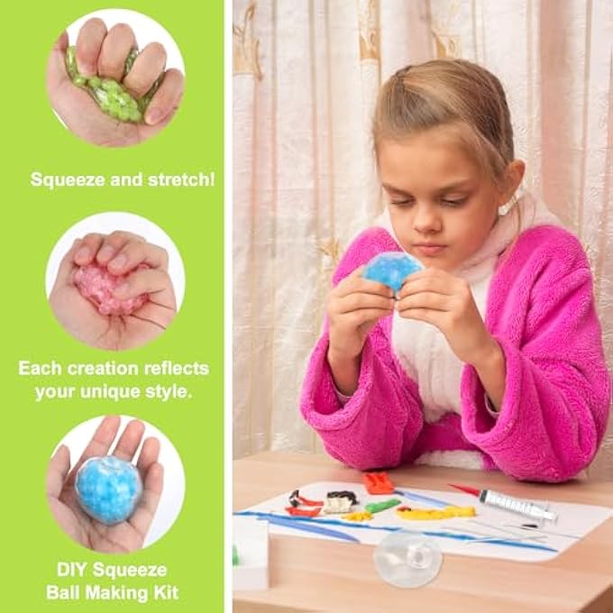 Fukaisu 14pcs DIY Squishy Making Kits, Make Your Own Squishy Kit with Vacuum Tool Cable Tie TPR Skins Fillers for Adults & Kids - Image 4