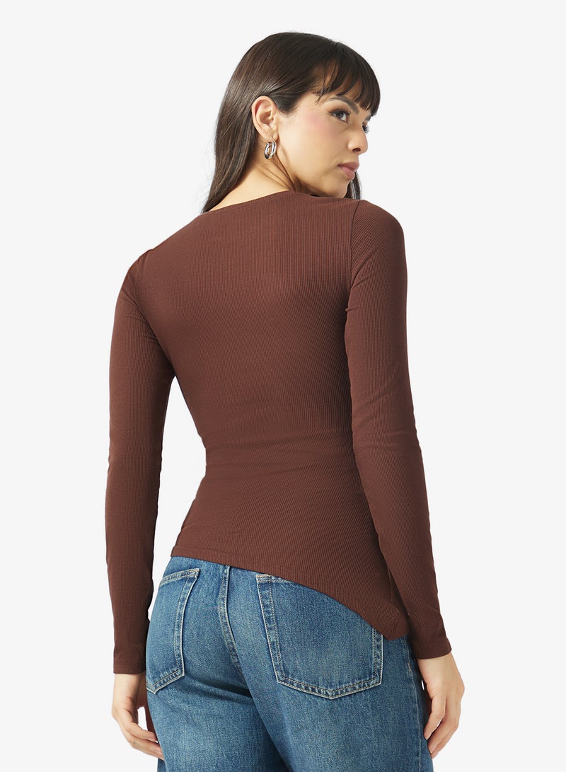 TOPSHOP Premium Rib Ruched Top - Image 2
