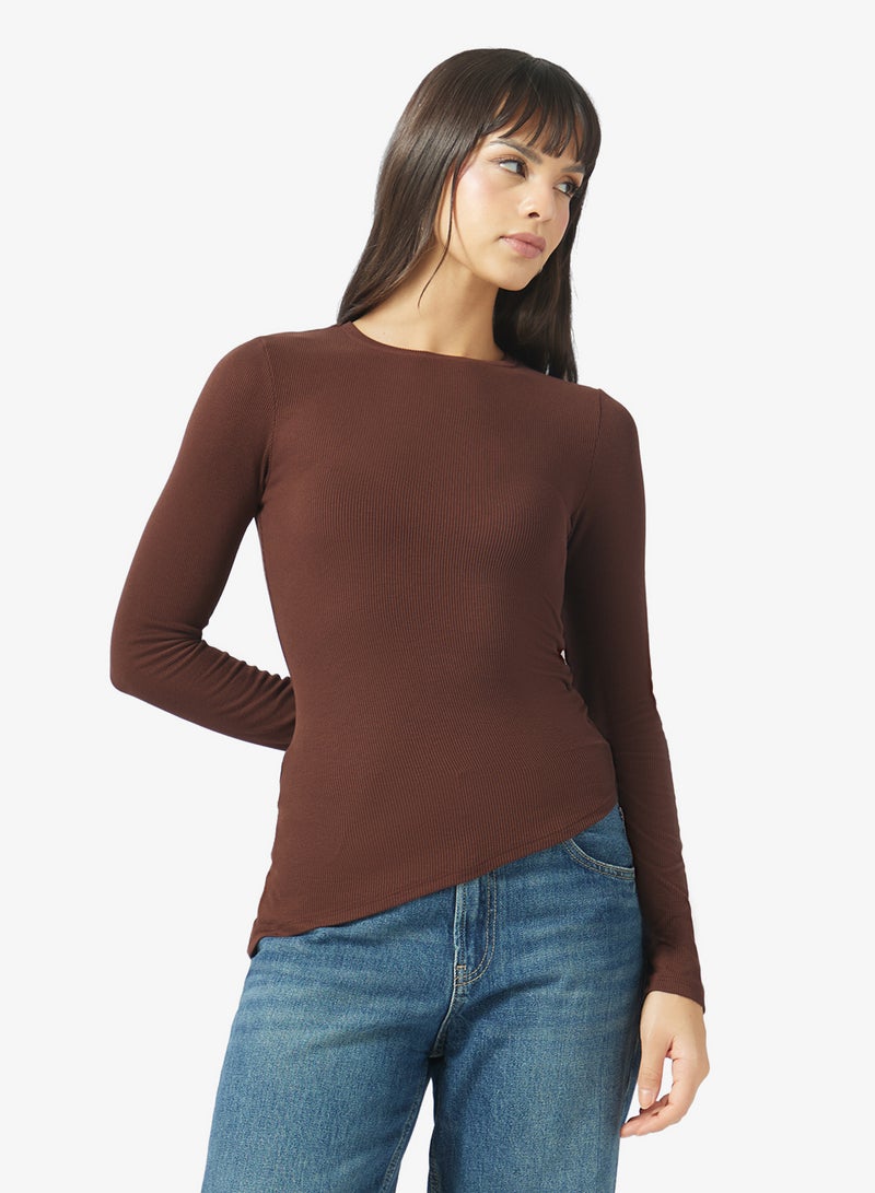 TOPSHOP Premium Rib Ruched Top - Image 1