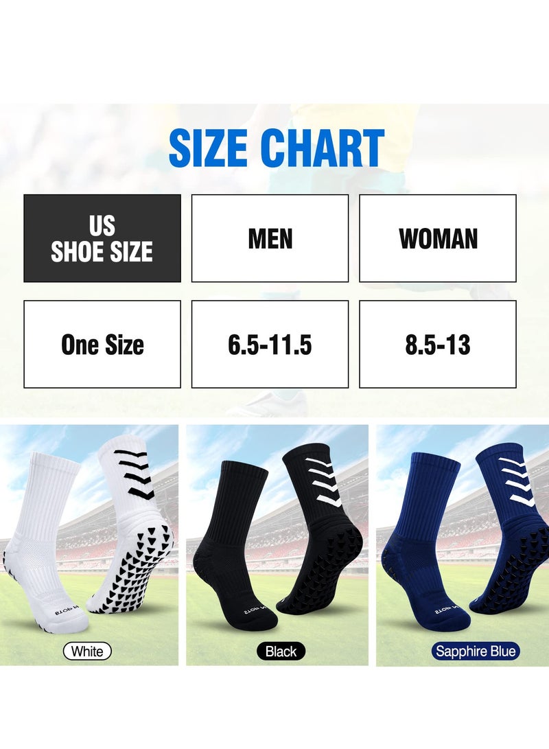 Zikra 4 Pairs Grip Socks Soccer, Anti Slip Non-Slip Socks Mens Grip Pads Socks for Football Soccer Basketball Yoga Sports - Image 5